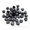 4*7mm heart alphabet craft beads for jewelry making